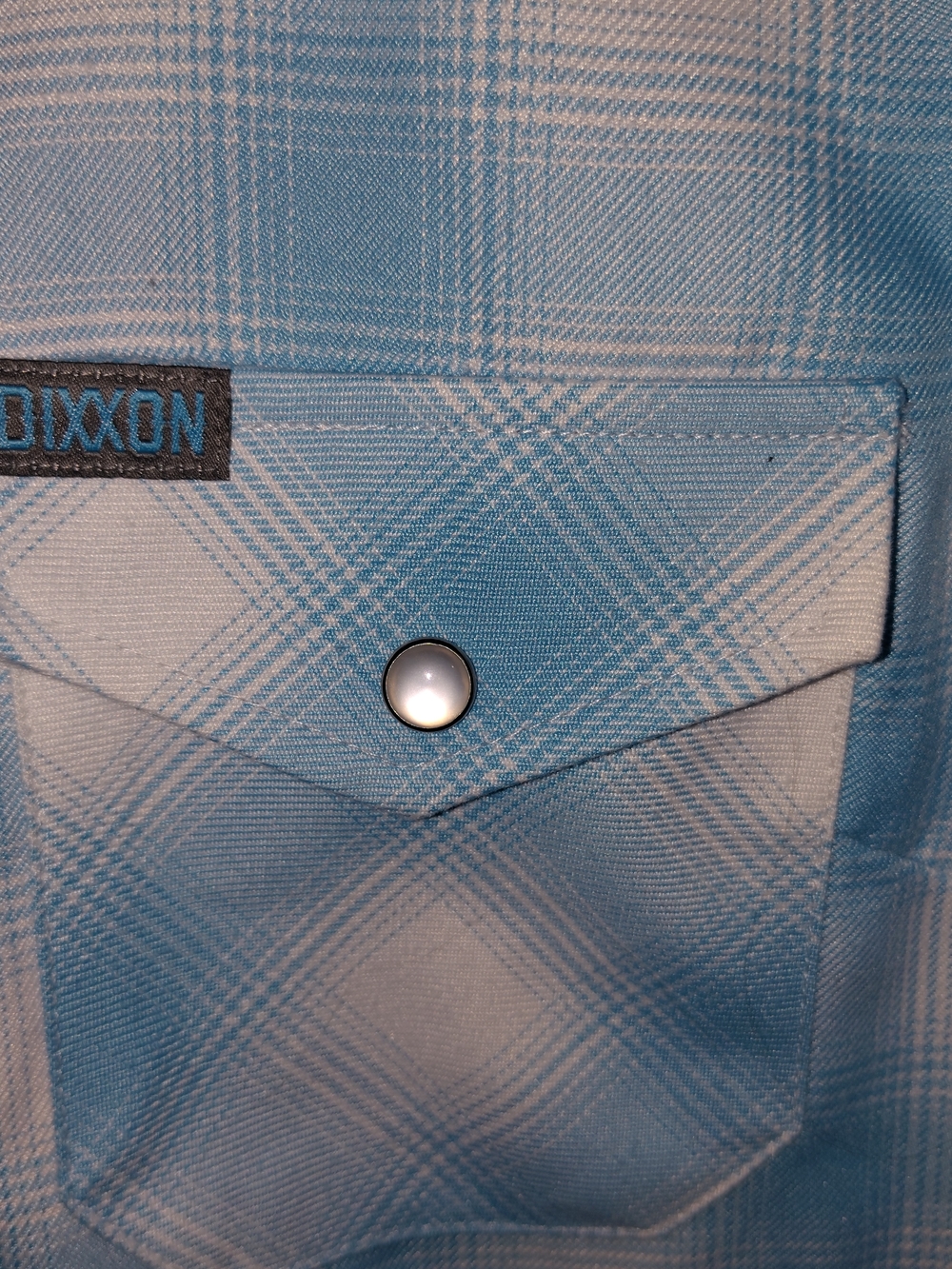 DIXXON Blue and White Plaid Snap-Front Button Down Shirt - Picture 2 of 4